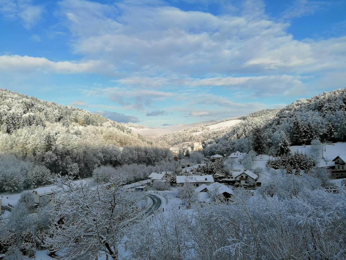 Das Paradieschen Edlitz - Stilvolles Blockhaus Mit Kamin Eksteriør billede